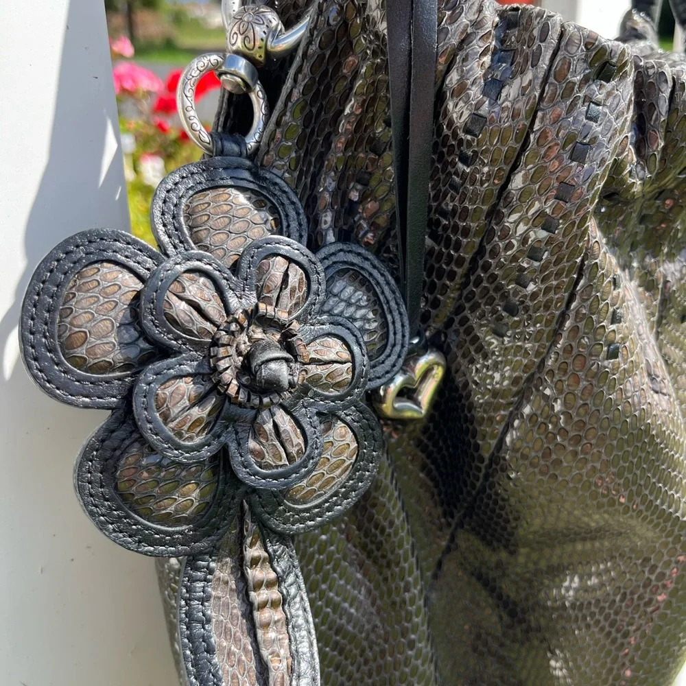 Brighton Patent Leather Mock Snake Skin Bag